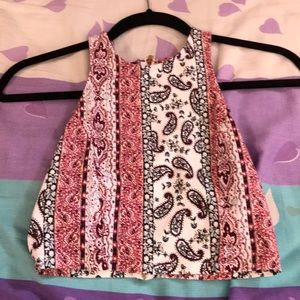 Pink and black crop top
